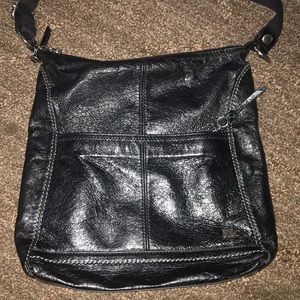 The Sak black patten leather crossbody purse